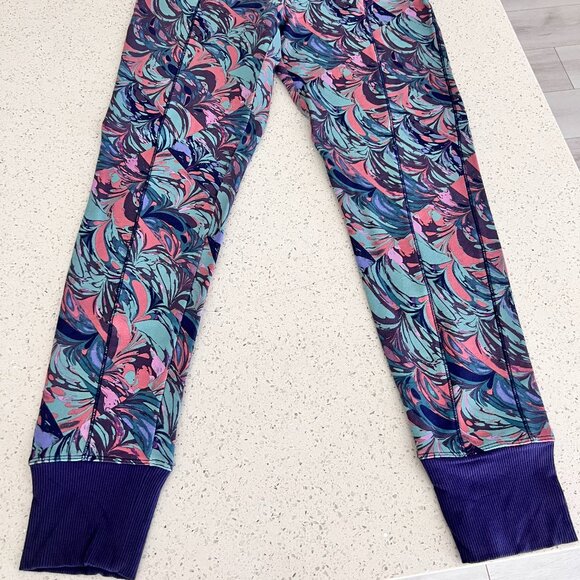 Saturday Sunday Anthropologie Jogger Pant Purple Blue Pink Terry Zip Small S - Picture 5 of 9